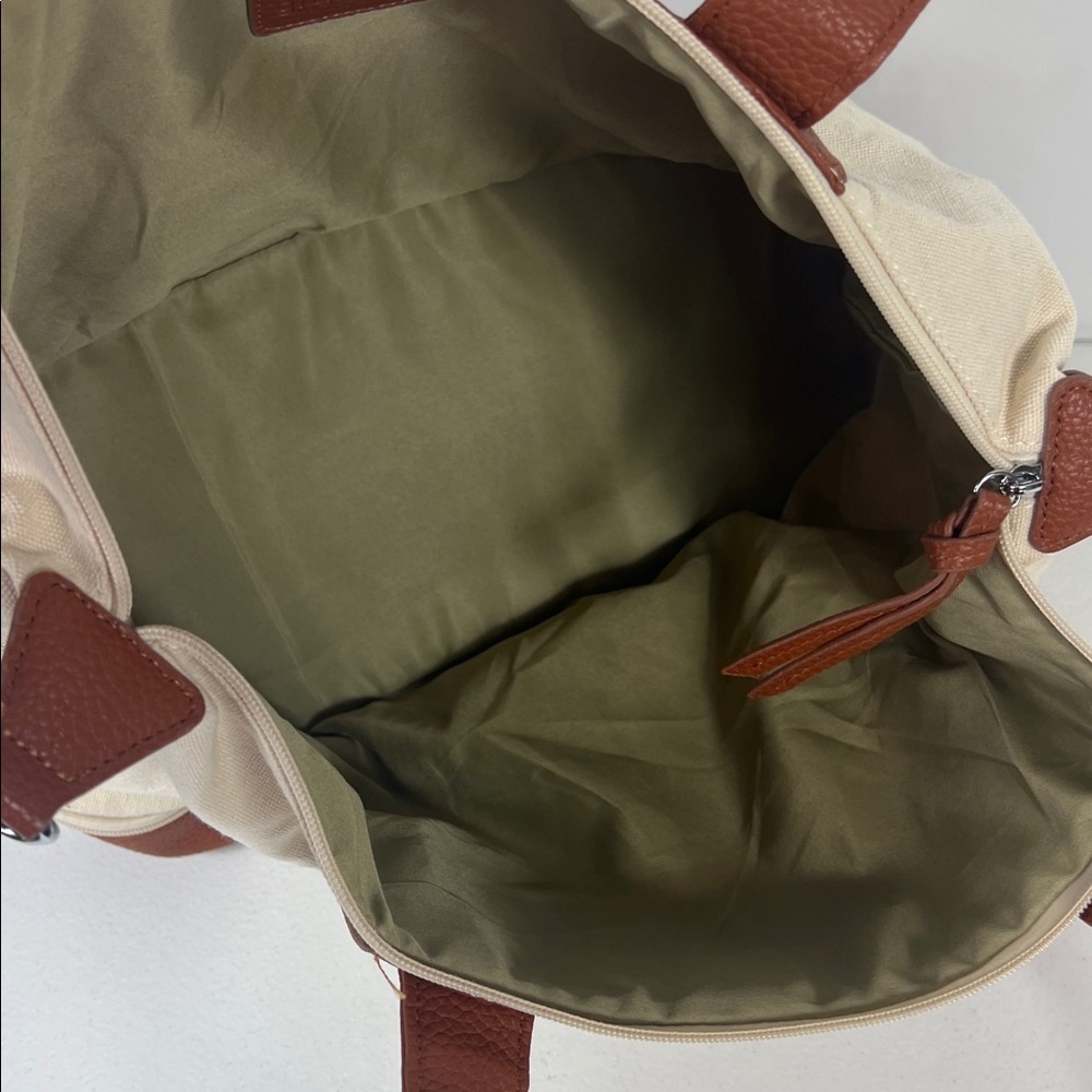 Graf Lantz Weekender Bag Tote Bag Cream & Brown - Picture 8 of 10